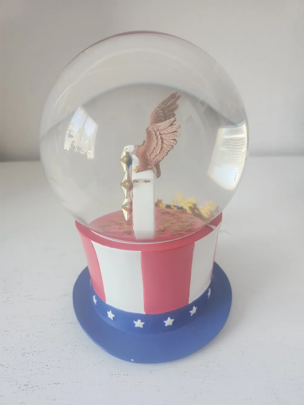 Patriotic Eagle Snow Globe Party Decoration - Red, White & Blue USA